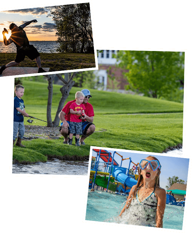 A collage of images of families in South Dakota