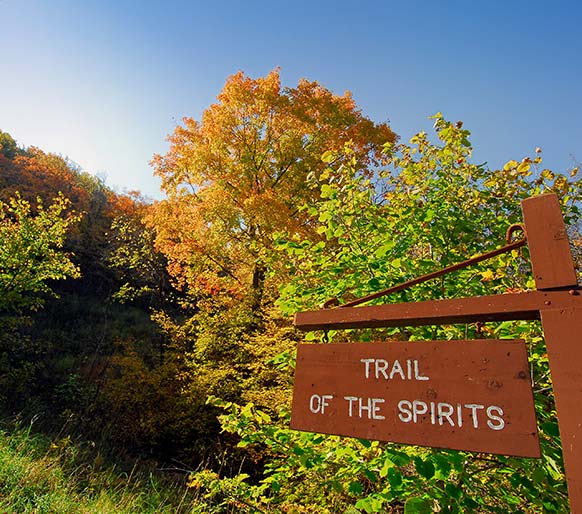 Trail of the Spirits signpost.