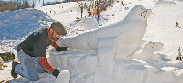 A beautiful snow sculpture. 